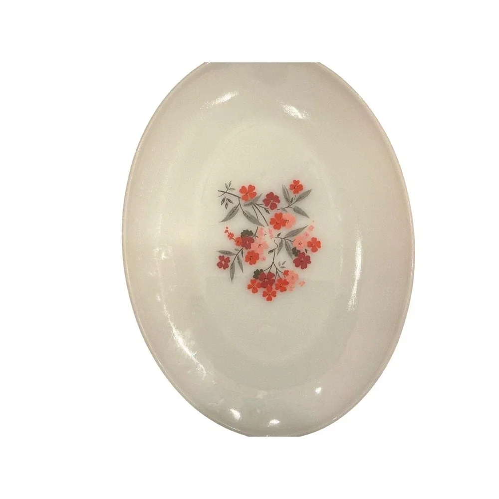 Vintage Fire-King Primrose Milk Glass Plates Set of 3 Anchor‎ Hocking Floral USA